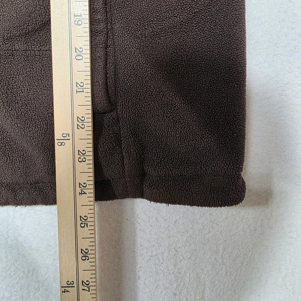 Lands End Womens‎ Brown Fleece Vest Size Medium Zip Up Pockets